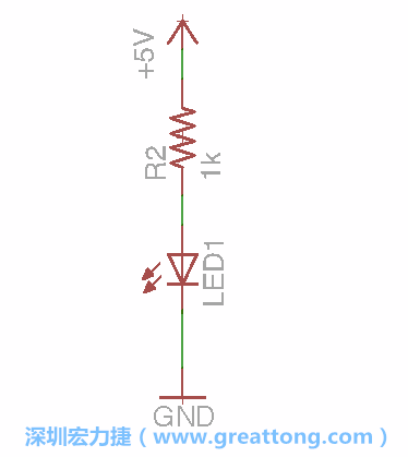 如圖所示放置一個開關(guān)（switch）、10K電阻器（10k resistor）和0.1μF的電容（0.1μF capacitor），并把開關(guān)的一端連到接地端上。